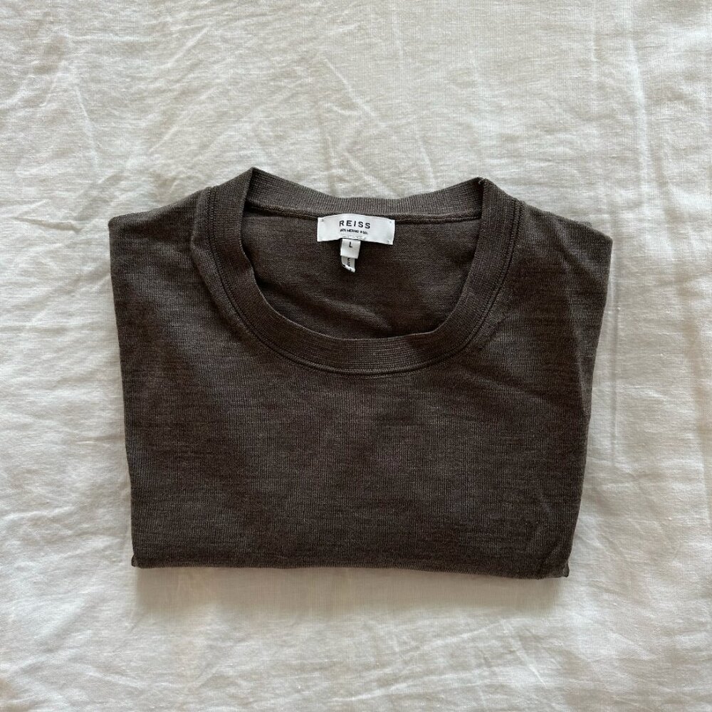 Reiss Wessex Merino Wool Crew Neck Jumper Sz. L